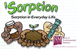 Cartoon soil, plant, and test tube